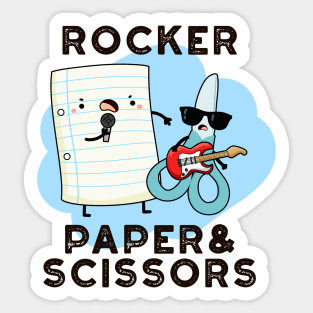 Rocker Paper And Scissors Funny Game Pun Sticker